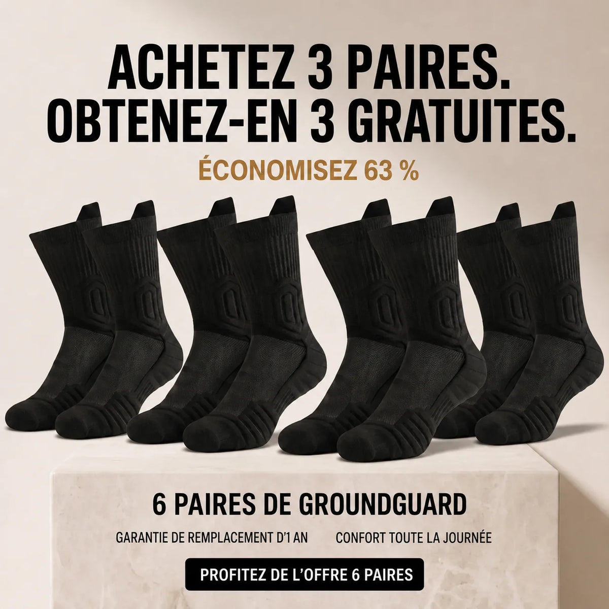 Achetez 3 paires, 3 offertes