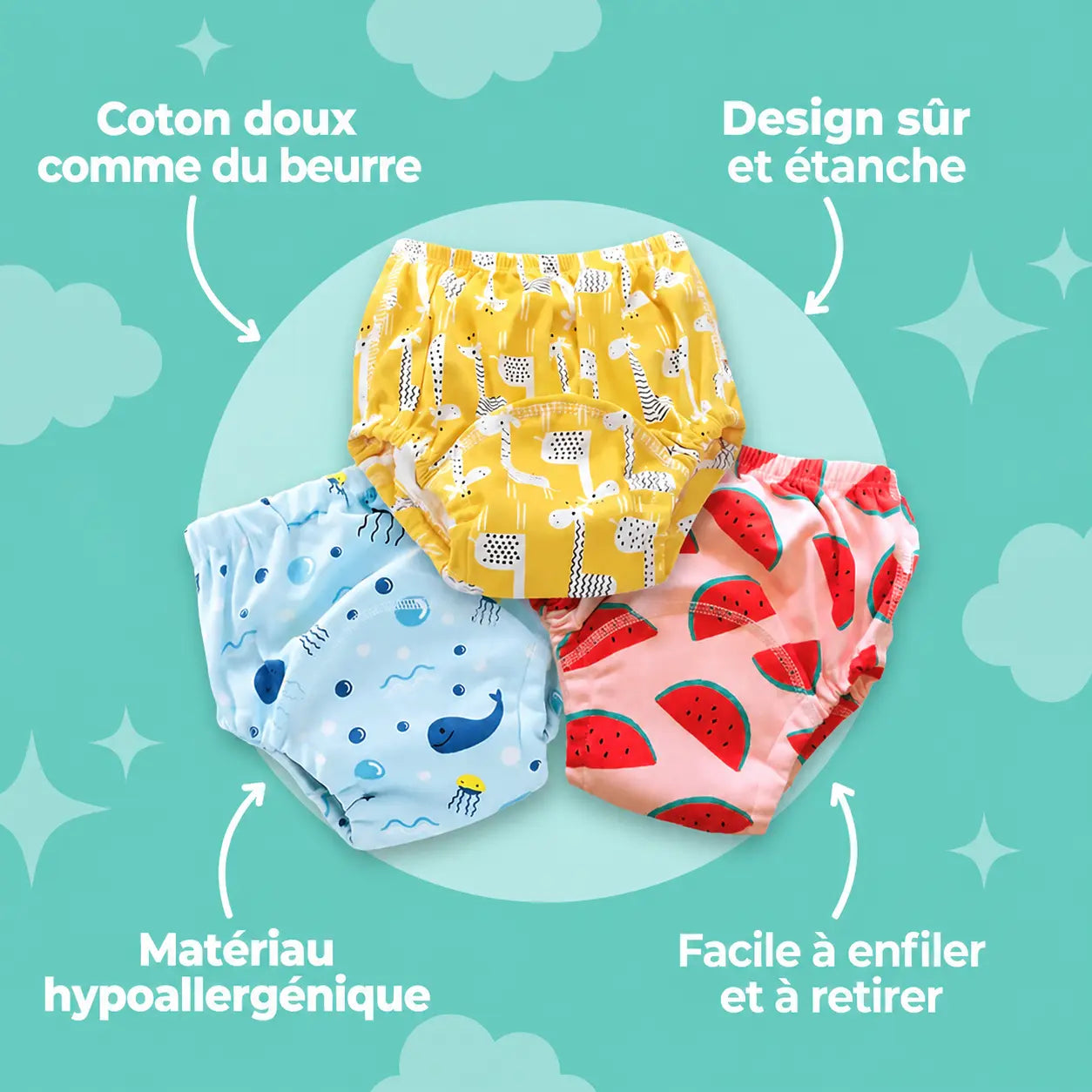 Sous-vêtements d'apprentissage à la propreté