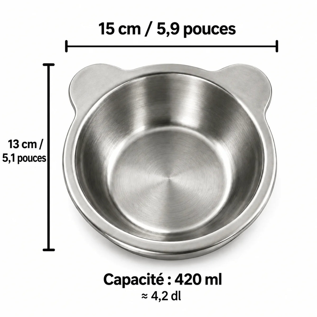 Diametre 15 cm, contenance 420 ml