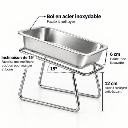 Cotes : hauteur 12 cm, cuvette 6 cm, inclinaison 15